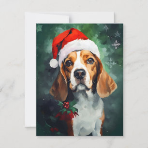 Cartão De Festividades Beagle Christmas