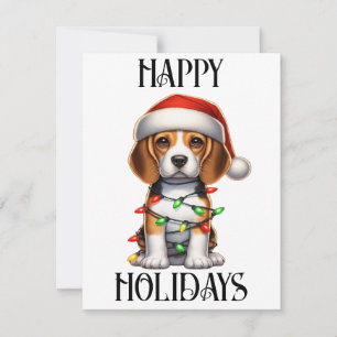 Cartão De Festividades Beagle de Natal Fofo