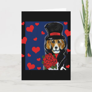 CARTÃO DE FESTIVIDADES BEAGLE DO DIA DOS NAMORADOS