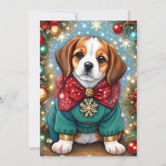 Cartão De Festividades Beagle Dog Festive Christmas Sweater
