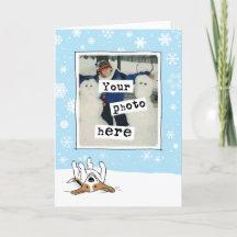 Beagle em Snow Holiday Photo Template Dog Lover