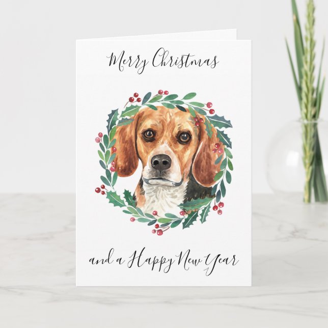 Cartão De Festividades Beagle Felry Christmas Trendy Dog (Frente)