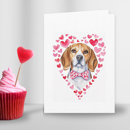 Cartão De Festividades Beagle Mãe Dia de os namorados Cão Adorava Coração