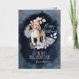 Cartão De Festividades Beagle Personalizada Mãe Aquarela Natal