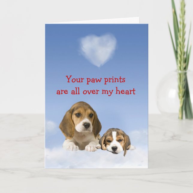 Cartão De Festividades Beagle Puppy Love Card (Frente)