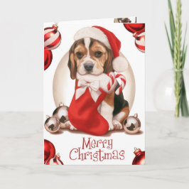 Cartão De Festividades Beagle Puppy Natal