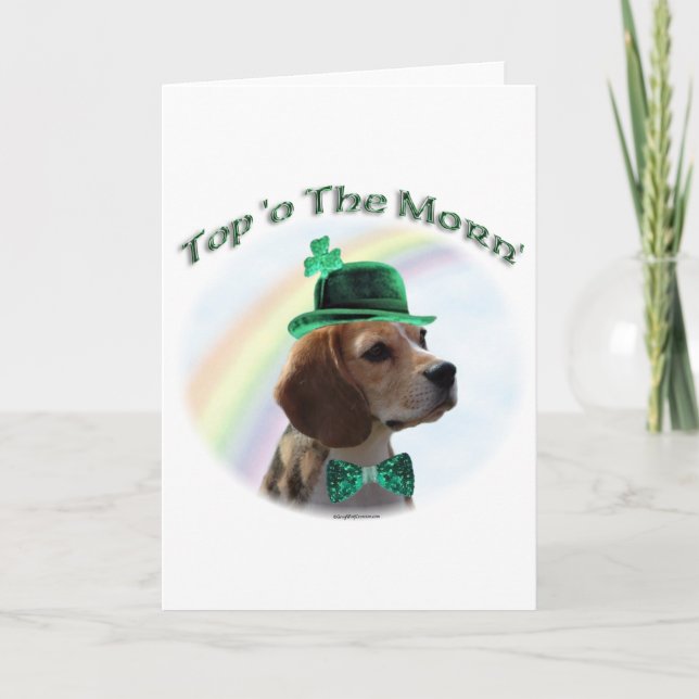Cartão De Festividades Beagle Top of the Morn (Frente)