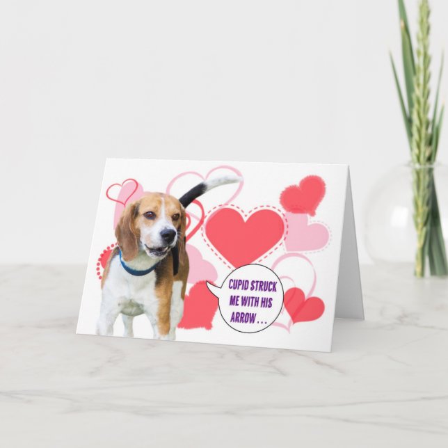 Cartão De Festividades Beagle Valentine's Day Card (Frente)