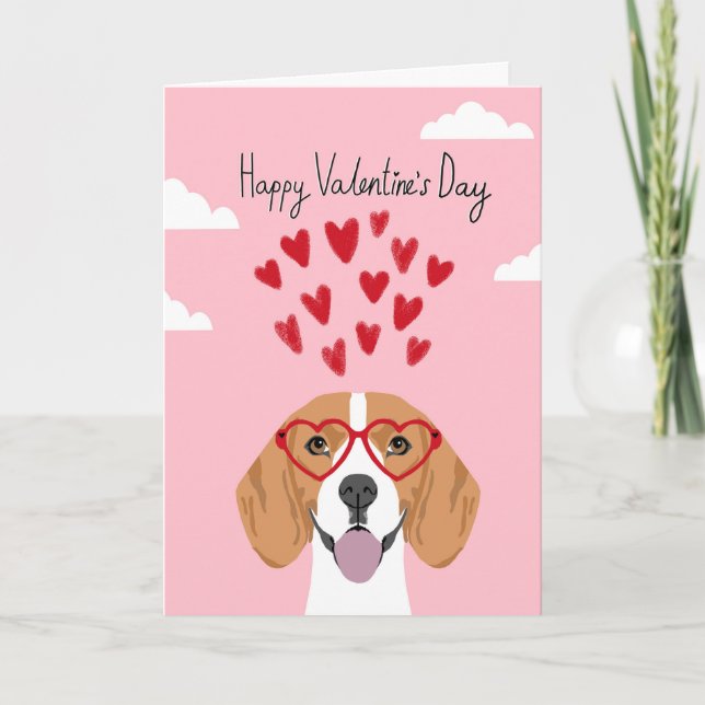 Cartão De Festividades Beagle Valentines day dog card (Frente)