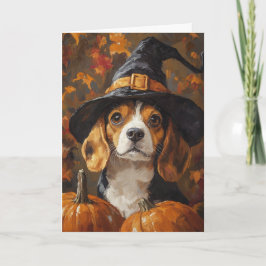 Cartão De Festividades Beagle Witch Halloween