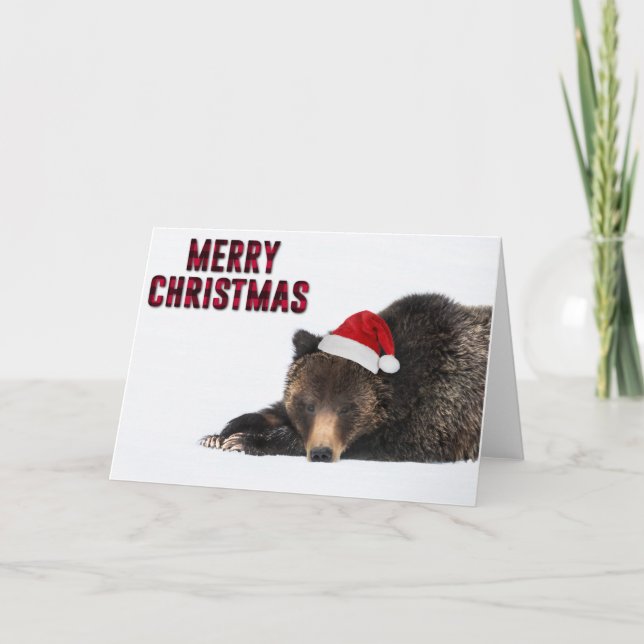 Cartão De Festividades Bear Christmas Card (Frente)