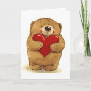 Cartão De Festividades Bear Holding Heart - Valentine