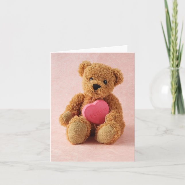 Cartão De Festividades bear i luv u note card (Frente)
