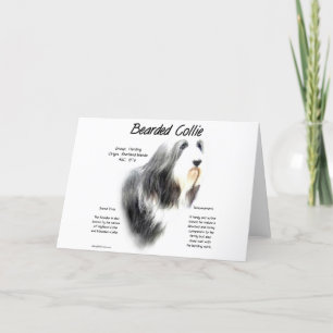 Cartão De Festividades Bearded Collie History Design