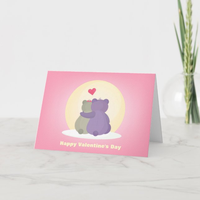 Cartão De Festividades Bears In Love Valentine's Day Greeting Cards (Frente)