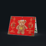 Cartão De Festividades BEARY CHRISTMAS! Greeting card<br><div class="desc">Red Greeting card with teddy bears, christmas red birds and a message. Zazzitup want 2 say 2 everyone, everywhere have a Beary Blessed and a safe Holiday Season!</div>