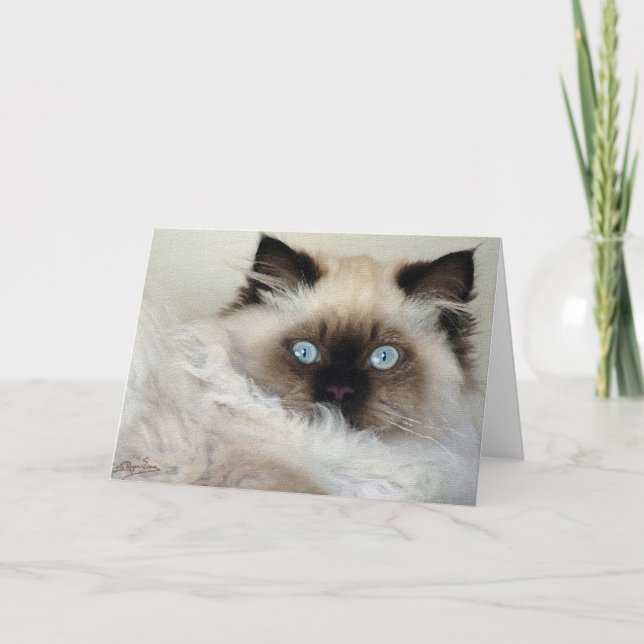 Cartão De Festividades Beautiful Birman Ragdoll Cat-lovers Note Card (Frente)