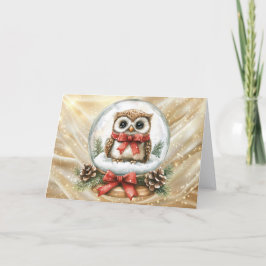 Cartão De Festividades Beautiful Brown Owl Christmas