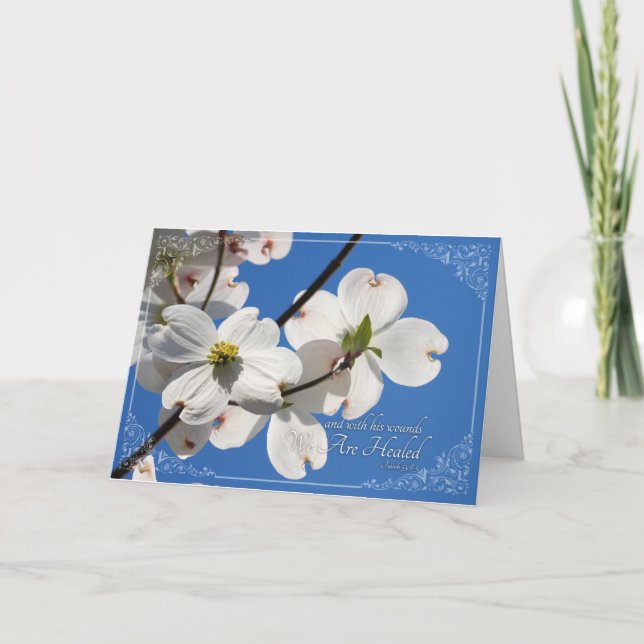 Cartão De Festividades Beautiful Easter Card with Dogwoods (Frente)