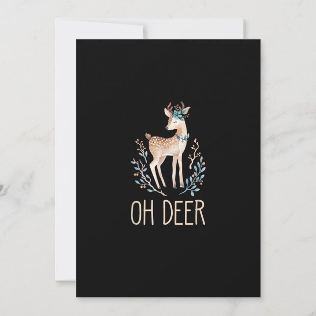 Cartão De Festividades Beautiful Funny Deer Oh Deer Modern Design (Frente)