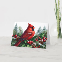 Cartão De Festividades Beautiful Red Winter Cardinal Christmas