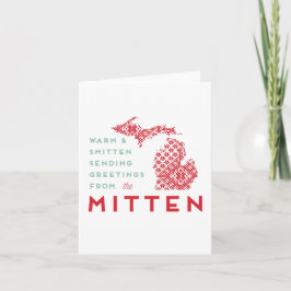 Cartão De Festividades Beautiful witty Michigan Christmas Holiday Mitten