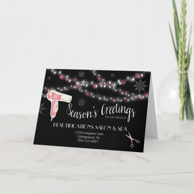 Cartão De Festividades Beauty Salon Holiday Greeting Card (Frente)