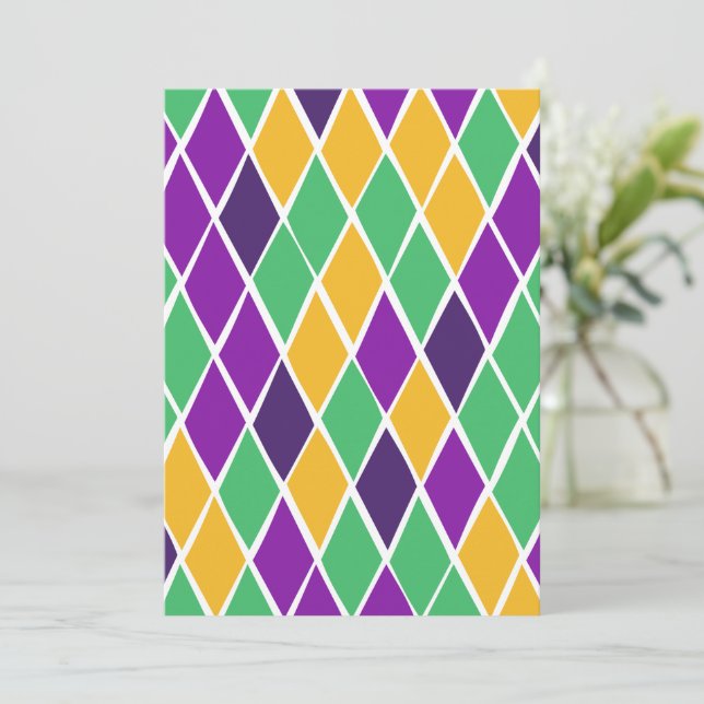 Cartão De Festividades Bebado Harlequin (Em pé/Frente)