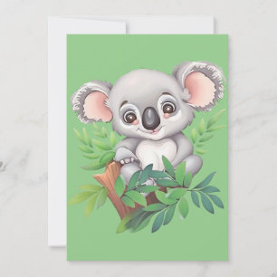 Cartão De Festividades Bebê Adorável Urso Koala