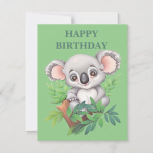 Cartão De Festividades Bebê Adorável Urso Koala