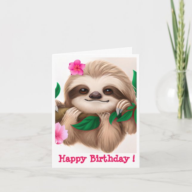 Cartão De Festividades Bebê bonito mordendo em uma árvore (Frente)