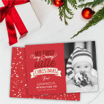 Cartão De Festividades Bebê é minha Feliz pequena foto de Natal<br><div class="desc">O meu Natal muito Feliz,  Tipografia Branca,  Foto de Natal Feriado,  Natal de 1rua do Bebê. Concebido por gordura*fa*estanho. Fácil de personalizar com seu próprio texto,  foto ou imagem. Para pedidos personalizados,  entre em contato direto com o . Aplicam-se taxas personalizadas. www.zazzle.com/fat_fa_tin www.zazzle.com/color_therapy www.zazzle.com/fatfatin_blue_knot www.zazzle.com/fatfatin_red_knot www.zazzle.com/fatfatin_mini_me www.zazzle.com/fatfatin_design www.zazzle.com/fatfatin_ink</div>