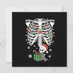 Cartão De Festividades Bebê Esqueleto Fofo Natal Maternidade Mamãe Gravid