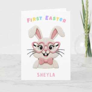 Cartão De Festividades Bebê Menina Menino Primeiro Easter Bunny