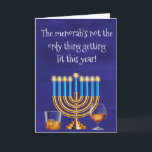 Cartão De Festividades Bebendo Engraçado Hanukkah Menorah Cocktails<br><div class="desc">Esta design foi criada da minha pintura de acrílico fluido de um tipo. Ele pode ser personalizado clicando no botão personalizar e alterando o nome, as iniciais ou as palavras. Você também pode alterar a cor e o estilo do texto ou excluir o texto de um design de imagem apenas....</div>