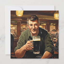 Cartão De Festividades Bebendo Stout Em Dublin Pub