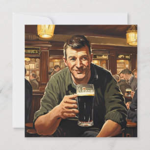 Cartão De Festividades Bebendo Stout Em Dublin Pub