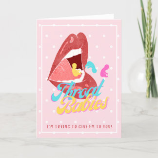 Cartão De Festividades Bebês da garganta, tentando dar a você