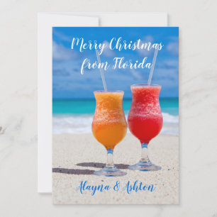 Cartão De Festividades Bebidas na Praia, Flat Greeting