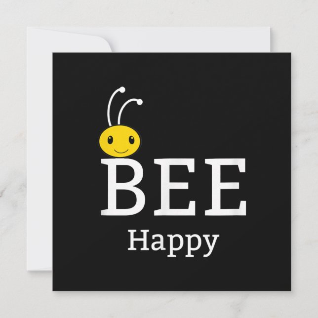 Cartão De Festividades Bee Happy Seja Você Mesmo | Presentes Engraçados P (Frente)