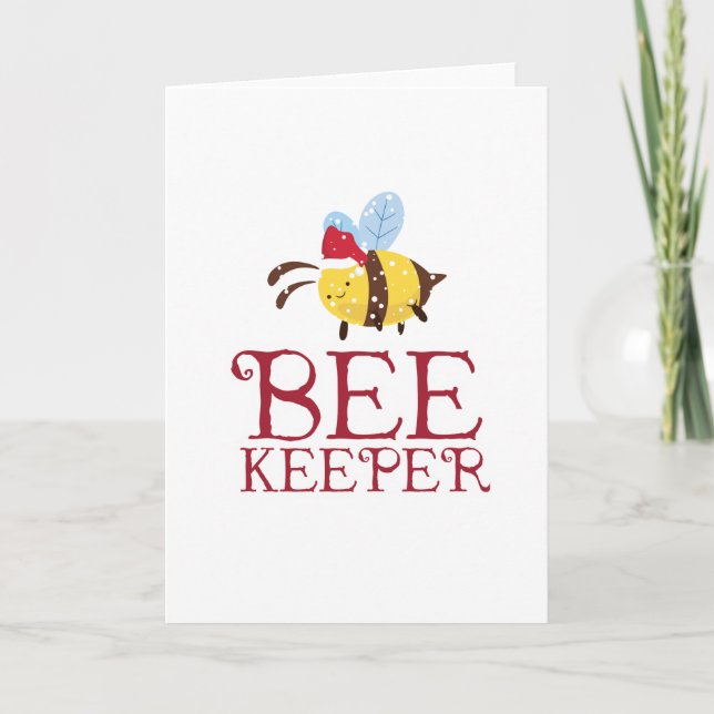 Cartão De Festividades Bee Keeper Edição de Natal (Frente)