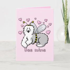 Cartão De Festividades Bee Mine Old English Sheepdog