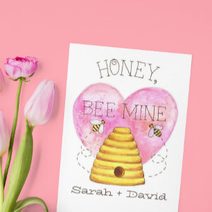 Cartão De Festividades Bee Mine Personalized Valentine's Day Card