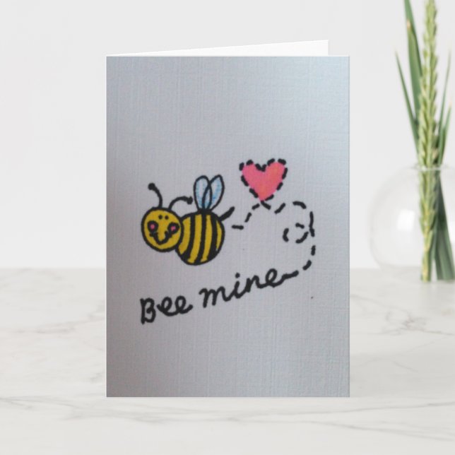 Cartão De Festividades Bee Mine Valentine's Day Card (Frente)
