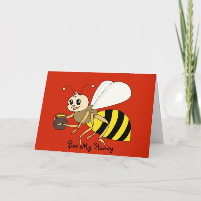 Cartão De Festividades Bee My Honey Valentine's Day Card (Frente)