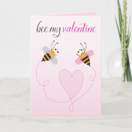 Cartão De Festividades Bee my Valentine - Sweet love Valentine's Day Card