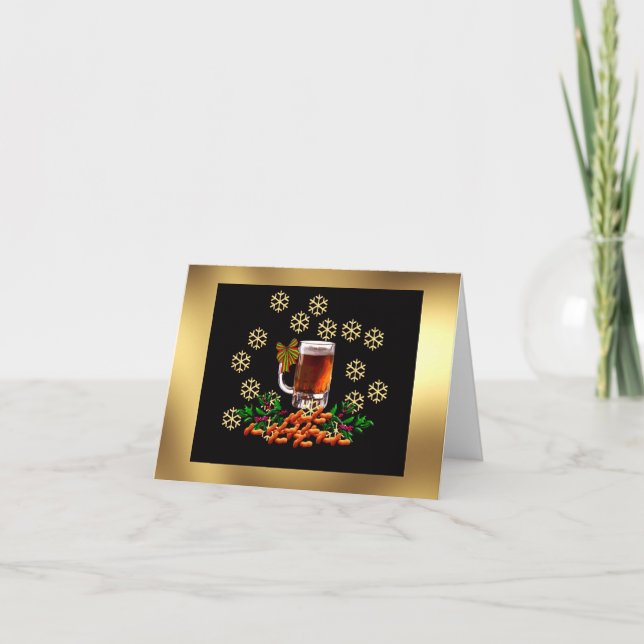 Cartão De Festividades Beer and Peanuts (Frente)