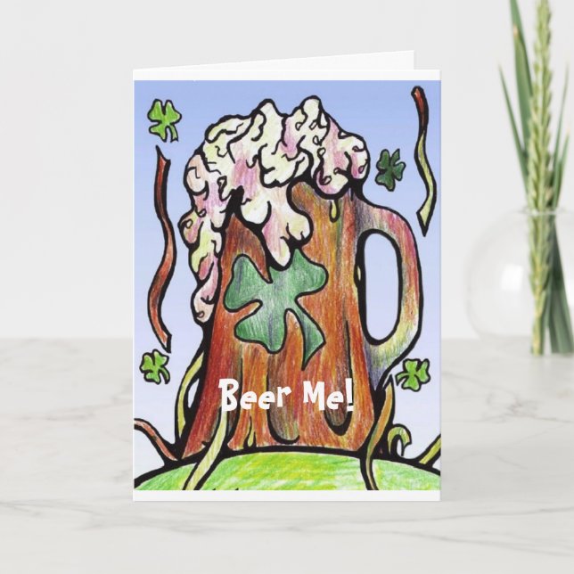 Cartão De Festividades Beer Me Card (Frente)
