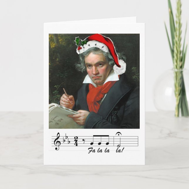 Cartão De Festividades Beethoven Holiday Card (Frente)