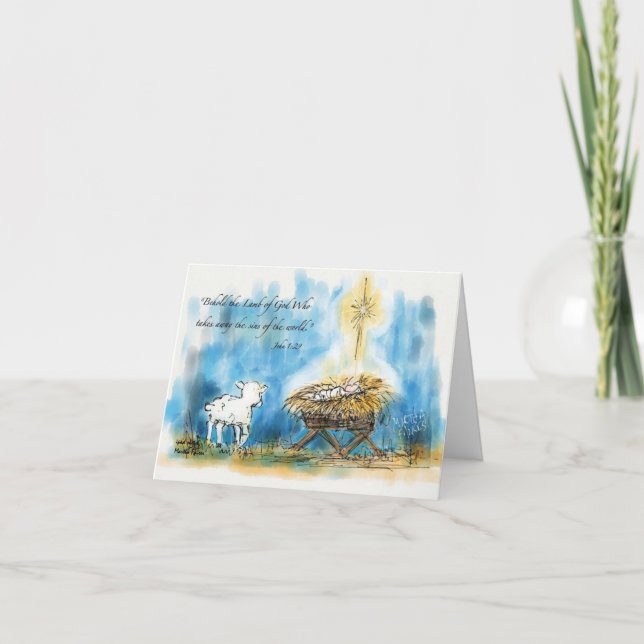 Cartão De Festividades "Behold the Lamb" Christmas card (Frente)
